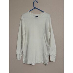 Vintage Duofold Made in USA Wool Blend Thermal Shirt XL Cream Long Sleeve Mens
